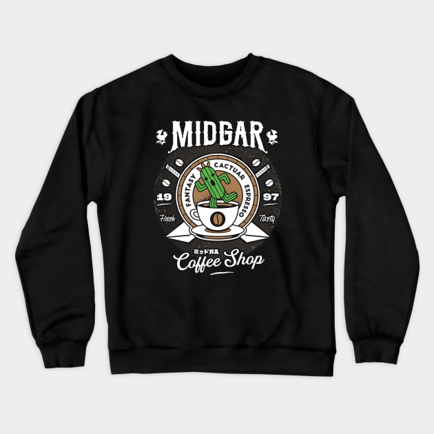 Cactuar Coffee Shop Crewneck Sweatshirt by logozaste